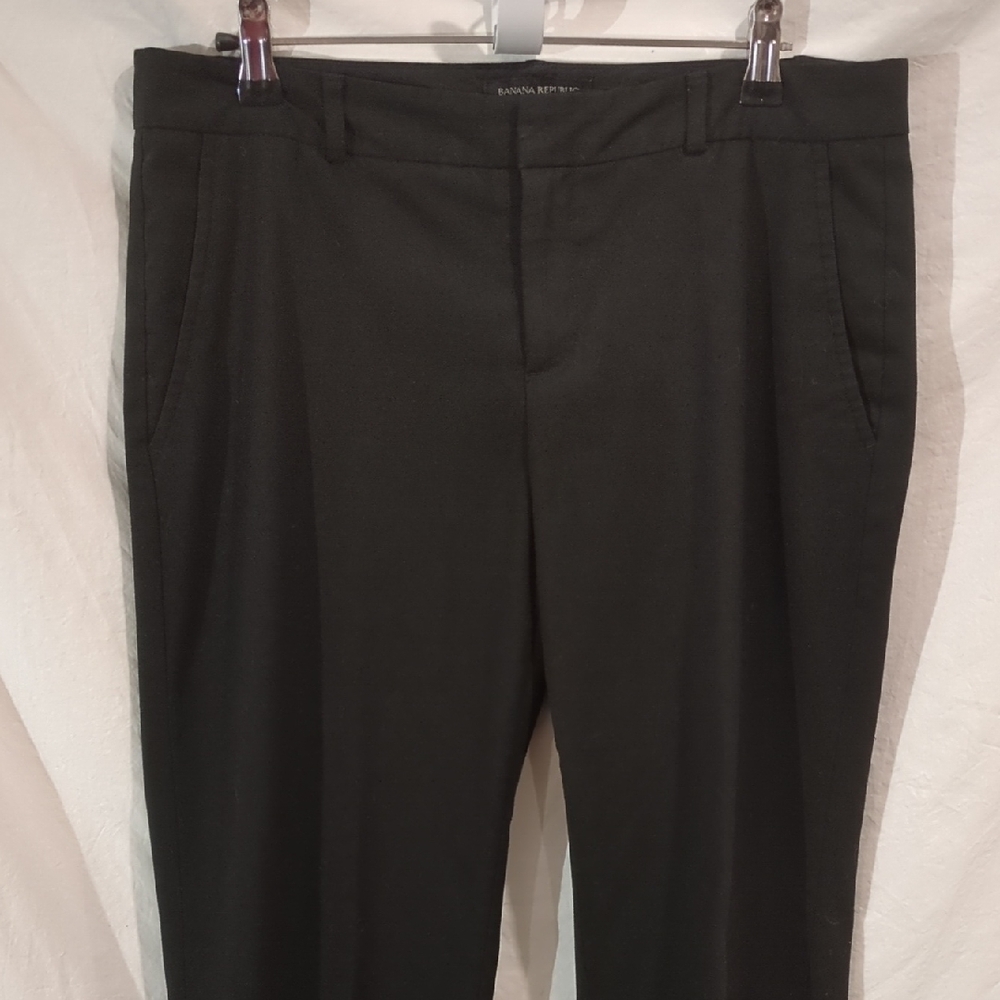 Banana Republic | Dress Black Slacks Office Versatile Flat Front | 6